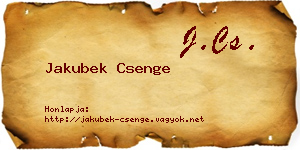Jakubek Csenge névjegykártya